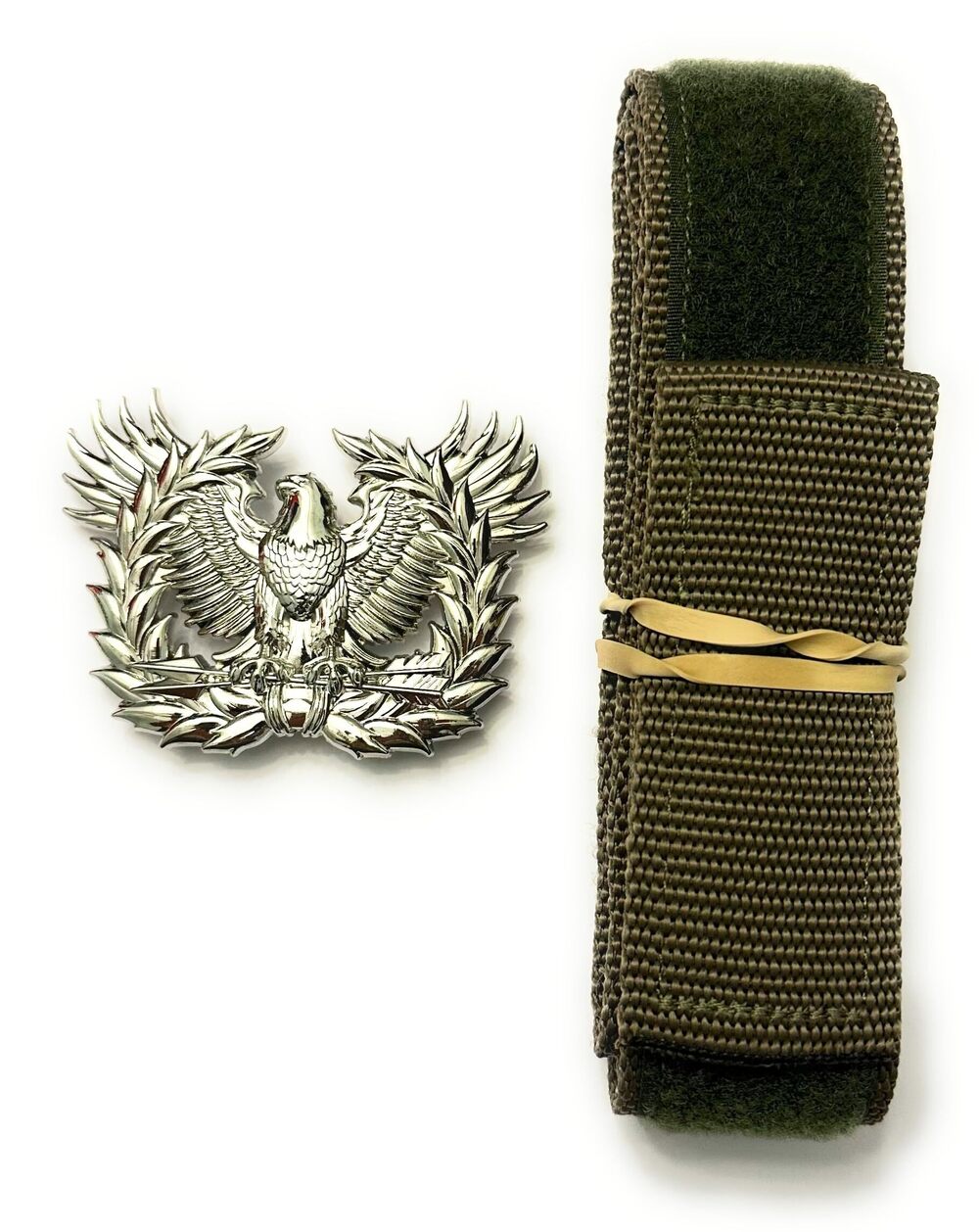 6055 Warrant Officer Eagle Rising Rigger's Belt Buckle System Silver